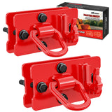 Nilight 2PCS Tractor Bucket Hooks with Tie Down Ring, Bolt-On Grab Hook with Back Plates Compatible with Trailer RV UTV Truck, Grade 70 Grade Forged Steel Max 15000 lbs, Red