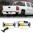 Nilight 12LED Emergency Strobe Traffic Advisor Light Bar 2 in 1 Amber White Dash Warning Safety Flashing Lights Front/Rear Windshield Construction Lights for Trucks Cars Plow Police Vehicles
