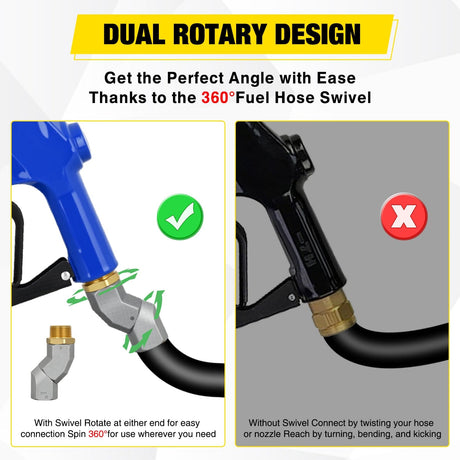 Fuel Hose Swivel 1 Inch NPT Fuel Hose Swivel, 360 Rotating Connector for Fuel Transfer Hose Nozzle Pump Diesel Gasoline Kerosene