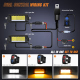 LED Light Bar with Amber DRL 2 PCS 15 W 5.3 Inch Single Row 1680 LM Anti-Glare Spot Offroad Slim Driving Lights IP68 w/ 16AWG DT Wiring Kit for Pickup Truck SUV ATV UTV Boat 4x4 Jeep