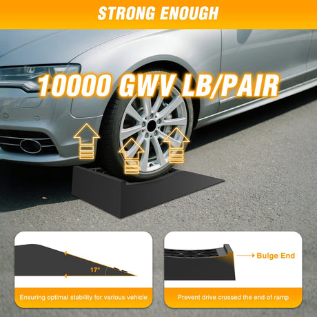 Nilight Car Ramps, Portable Low Profile Vehicles Service Ramp for Home Garage Maintenance, 10,000lb GVW Capacity, 2 Pack