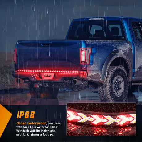Led light Strip Truck Tailgate Light Strip 60Inch Arrow 540 LED with Red Running Brake Lights Amber Turn Signals Strobe Lights