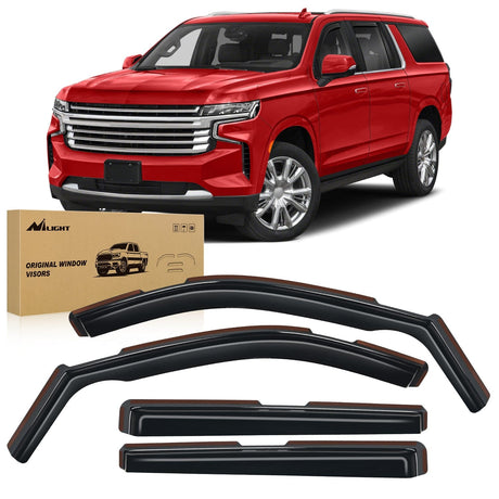 Nilight 4pcs Durable in Channel Rain Guards for Chevy Suburban 2021-2025