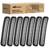 Nilight 7Pcs Front Grille Trims Inserts Cover Guard Fit for 1997 1998 1999 2000 2001 2002 2003 2004 2005 2006 Wrangler TJ & Unlimited