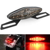 Taillight Assembly Motorcycle Tail Lights LED Brake Running Light with License Plate Bracket Dirt Bike Rear Lighting Compatible with Honda Yamaha Kawasaki Suzuki Chopper Turing Cruiser, Red