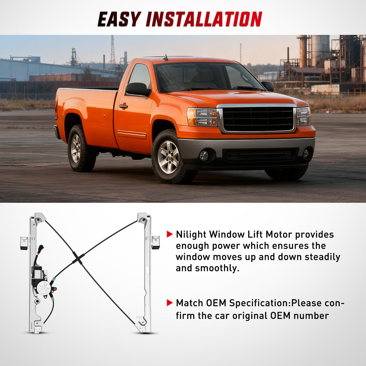 741-442 Power Window Regulator Front Driver Side with Motor Compatible with Chevrolet Silverado 1500 2007-2013 Tahoe GMC Yukon Sierra 1500 2007 2008 2009 2010 2012 2013