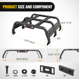 Nilight Truck Bed Cargo Rack Compatible with 2002-2024 Dodge Ram 1500 2014-2024 Chevy Silverado 1500 2009-2024 Ford F150 2007-2013 Toyota Tundra Overland Extender with 2Pcs LED Light Pods