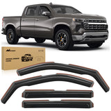 Rain Guards for Chevy Silverado/Sierra 2500HD/3500HD 2020 2021 2022 2023 2024 2025 Crew Cab Original Window Deflectors, Vent Window Visors-4PCS (25% OFF Final Checkout)