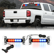 Nilight 12LED Emergency Strobe Traffic Advisor Light Bar 2 in 1 Red Blue Dash Warning Safety Flashing Lights Front/Rear Windshield Construction Lights for Trucks Cars Plow Police Firefighter Vehicles