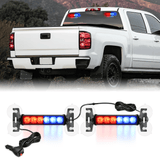 Nilight 12LED Emergency Strobe Traffic Advisor Light Bar 2 in 1 Red Blue Dash Warning Safety Flashing Lights Front/Rear Windshield Construction Lights for Trucks Cars Plow Police Firefighter Vehicles