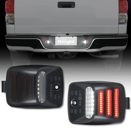 License Plate Lights Compatible with 2005 2006 2007 2008 2009 2010 2011 2012 2013 2014 2015 Toyota Tacoma 2000-2013 Tundra Red Triple OLED Tube 6000K White 2PCS Pack main