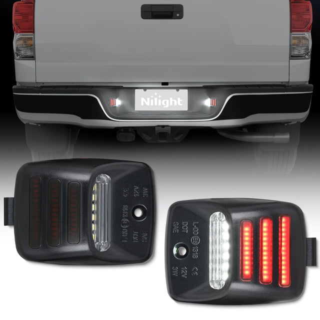 License Plate Lights Compatible with 2005 2006 2007 2008 2009 2010 2011 2012 2013 2014 2015 Toyota Tacoma 2000-2013 Tundra Red Triple OLED Tube 6000K White 2PCS Pack main