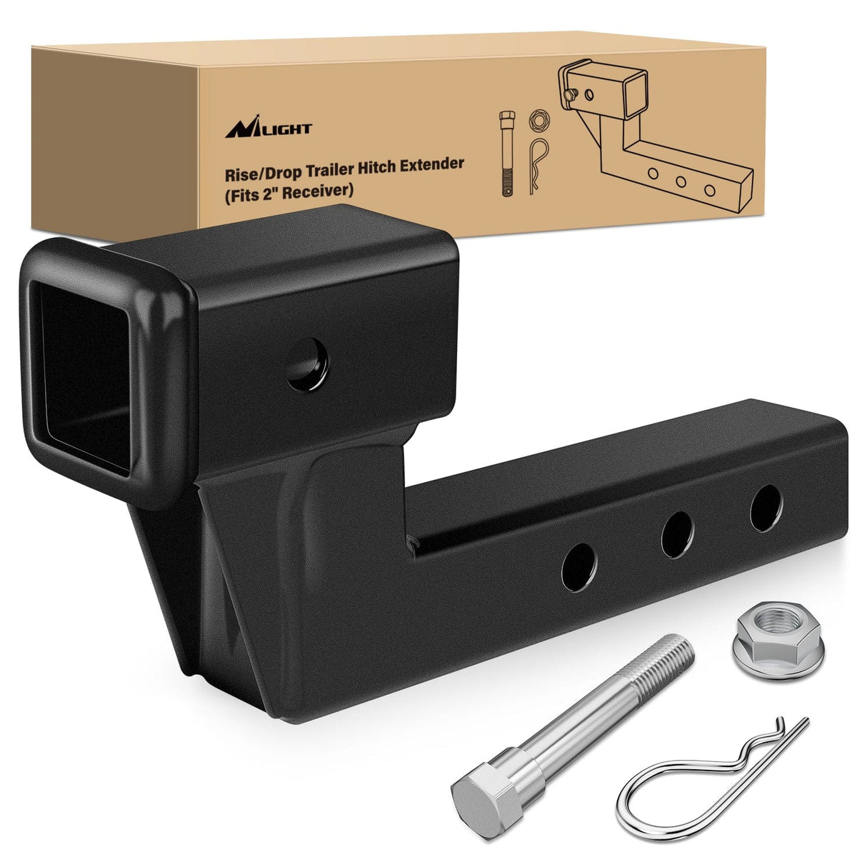 Trailer Hitch 2 Inch Trailer Dual Hitch Receiver with 4Inch Rise or Drop