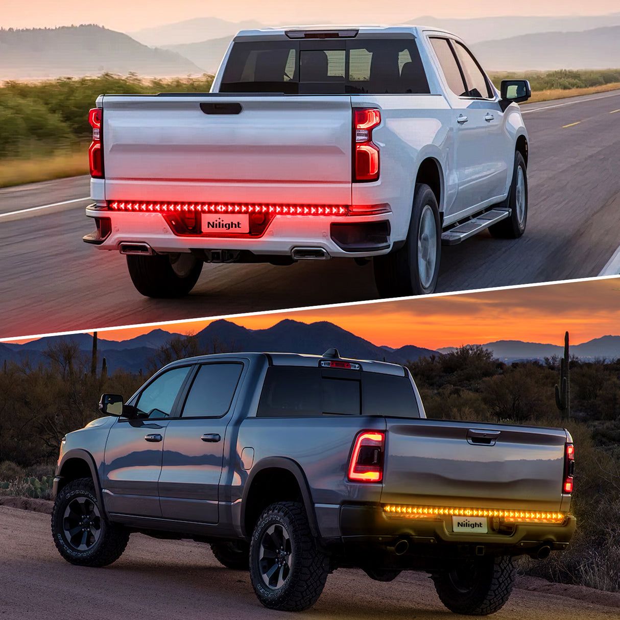 Led light Strip Truck Tailgate Light Strip 60Inch Arrow 540 LED with Red Running Brake Lights Amber Turn Signals Strobe Lights