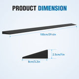 1Inch Rise Threshold Ramp for Doorways, 39.4Inch Wide Low Profile Cuttable Rubber Wheelchair Access Door Ramp for Doorway, Curb, Home Steps, Bathroom