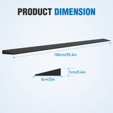 0.4Inch Rise Threshold Ramp for Doorways, 39.4Inch Wide Low Profile Cuttable Rubber Wheelchair Access Door Ramp for Doorway, Curb, Home Steps, Bathroom