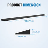 0.8Inch Rise Threshold Ramp for Doorways, 39.4Inch Wide Low Profile Cuttable Rubber Wheelchair Access Door Ramp for Doorway, Curb, Home Steps, Bathroom