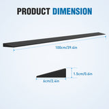 0.6Inch Rise Threshold Ramp for doorways, 39.4Inch Wide Low Profile Cuttable Rubber Wheelchair Access Door Ramp for Doorway, Curb, Home Steps, Bathroom