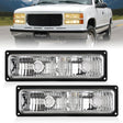Nilight Headlight Assembly Compatible with 1988 1989 1990 1991 1992 1993 1994 1995 1996 1997 1998 Chevrolet GMC C10 C/K 1988-1999 Silverado Suburban Sierra Blazer Tahoe Yukon Black Bumper Lights