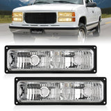 Nilight Headlight Assembly Compatible with 1988 1989 1990 1991 1992 1993 1994 1995 1996 1997 1998 Chevrolet GMC C10 C/K 1988-1999 Silverado Suburban Sierra Blazer Tahoe Yukon Black Bumper Lights