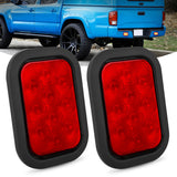 Tail Brake Turn Reverse Lights 2 Pcs 5 X 3 Inch 10 Led Red Rectangular Trailer Tail Light