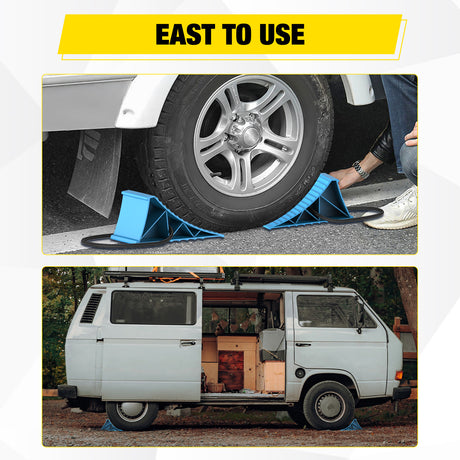 Nilight Wheel Chocks, Heavy Duty Wheel Stopper for Car, Truck, Trailer, RV, Caravan, Motorcycle, 8.3Inch x 9.2Inch x 4.7Inch, 2-Pack