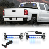 Nilight 12LED Emergency Strobe Traffic Advisor Light Bar 2 in 1 Blue White Dash Warning Safety Flashing Lights Front/Rear Windshield Construction Lights for Trucks Cars Plow Police Vehicles