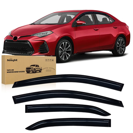 Nilight Window Rain Guards for Toyota Corolla 2014 2015 2016 2017 2018 2019, Out-Channel Window Visors Vent Wind Deflectors-4PCS