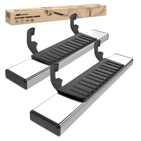 Nilight Running Boards for 2019 2020 2021 2022 2023 2024 2025 Chevy Silverado GMC Sierra 1500 2500 3500 Regular Standard Single Cab 6 Inch Side Step Nerf Bars Stainless Steel
