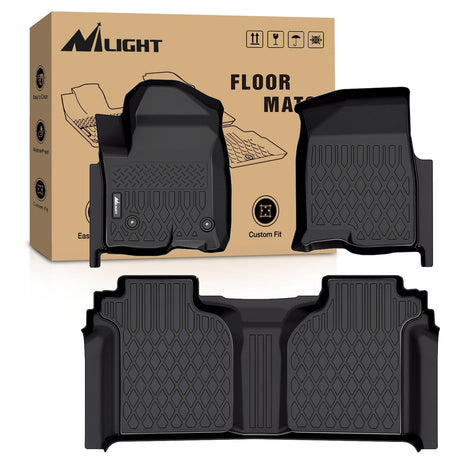 Floor Mat 2019 2020 2021 2022 2023 2024 2025 Chevy Silverado 1500 / GMC Sierra 1500 / 2020 2021 2022 2023 2024 2025 Chevrolet Silverado / GMC Sierra 2500HD 3500HD Crew Cab TPE Floor Mats