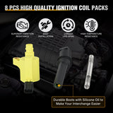 ignition coil pack 8pcs Ignition Coil Pack DG508 DG457 DG472 Straight Boot Ignition Coils Fit for Ford CROWN F150 F250 F350 450 EXPEDITION EXPLORER ECONOLINE EXCURSION 1998-2003 05-14 4.6L 5.4L V8 DG491 FD503