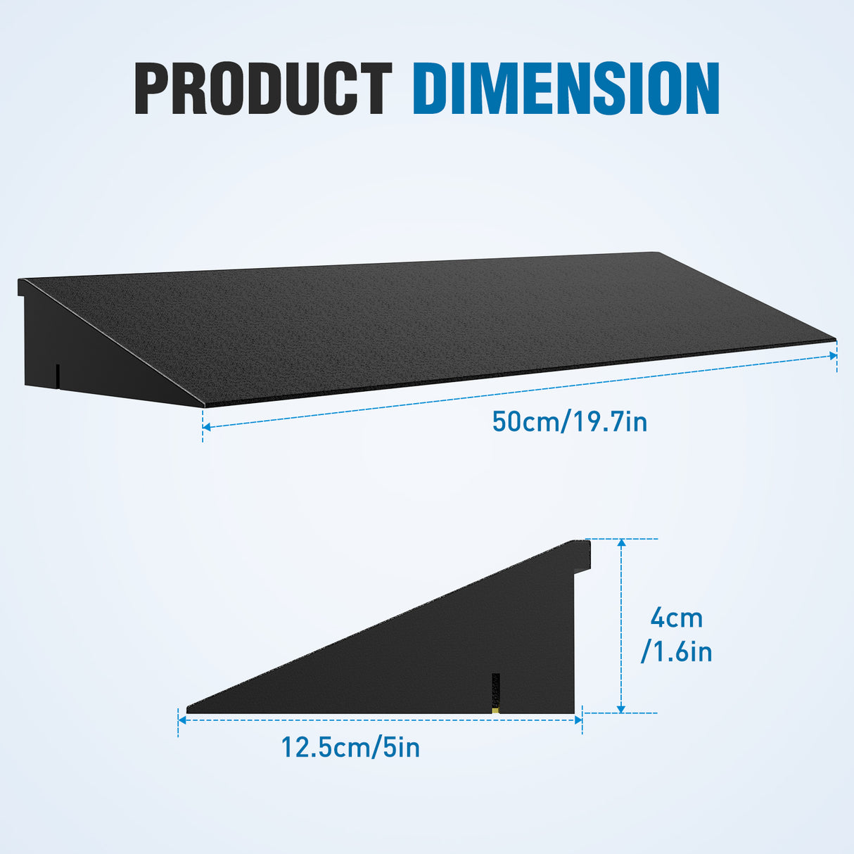 1.6Inch Rise Threshold Ramp for Doorways, 19.7Inch Wide Low Profile Rubber Smooth Access Door Ramp for Doorway, Curb, Home Steps, Bathroom