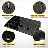 Nilight Plastic Curb Ramps, 4.2Inch Rise Portable Lightweight Heavy Duty Threshold Ramp for Driveway Lawn Mower Scooter Bike Motorcycle Wheelchair, 2 Pack