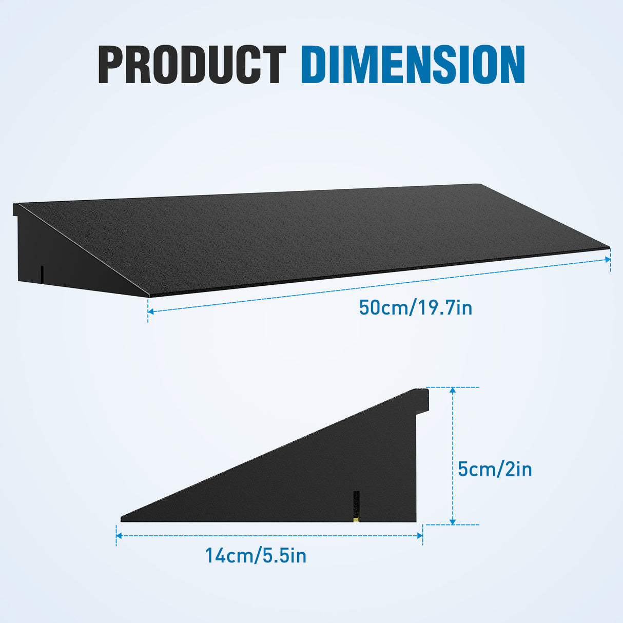 Nilight 2Inch Rise Threshold Ramp for Doorways, 19.7Inch Wide Low Profile Rubber Smooth Access Door Ramp for Doorway, Curb, Home Steps, Bathroom