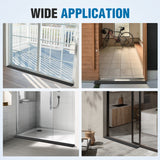 0.6Inch Rise Threshold Ramp for doorways, 39.4Inch Wide Low Profile Cuttable Rubber Wheelchair Access Door Ramp for Doorway, Curb, Home Steps, Bathroom