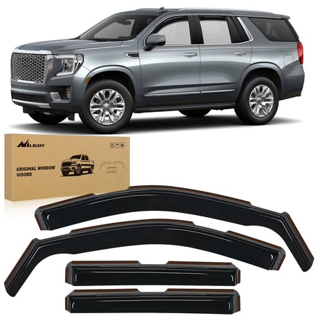 Nilight in-Channel Rain Guards for GMC Yukon 2021 2022 2023 2024, Vent Window Visors, Original Window Deflectors-4PCS