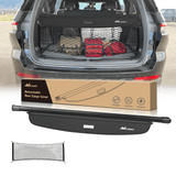 2021-2025 Jeep Grand Cherokee L 3 Row Retractable Trunk Cargo Cover With Trunk Storage Net