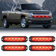4PCS 6 LED Red Emergency Warning Strobe Lights
