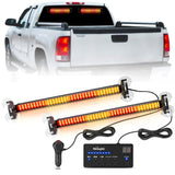 Nilight 144 LED Strobe Traffic Advisor Light Bar Amber Red with Controller 2 in 1 Automotive Emergency Warning Flashing Police Windshield Lights Bars for Cars Tow Plow Trucks Construction Vehicles