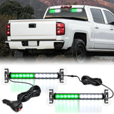 Nilight 24LED Emergency Strobe Traffic Advisor Light Bar 2 in 1 Green White Dash Warning Safety Flashing Lights Front/Rear Windshield Construction Lights for Trucks Cars Plow Police Vehicles