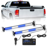 Nilight Led Strobe Light 144 LED Strobe Traffic Advisor Light Bar Blue White with Controller 2 in 1 Automotive Emergency Warning Flashing Police Windshield Lights Bars for Cars Tow Plow Trucks Construction Vehicles