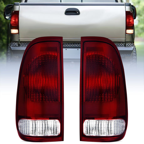 Taillight Assembly 1997 1998 1999 2000 2001 2002 2003 Ford F1501997 1998 1999 Light Duty 1999 2000 2001 2002 2003 2004 2005 2006 2007 Ford Super Duty Tail light Assembly Dark Red Rear Lamp Replacement OE Style Driver Passenger Side