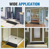 1.6Inch Rise Threshold Ramp for Doorways, 19.7Inch Wide Low Profile Rubber Smooth Access Door Ramp for Doorway, Curb, Home Steps, Bathroom