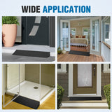 2.4Inch Rise Threshold Ramp for Doorways, 19.7Inch Wide Low Profile Rubber Smooth Access Door Ramp for Doorway, Curb, Home Steps, Bathroom