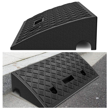Nilight Plastic Curb Ramps, 4.2Inch Rise Portable Lightweight Heavy Duty Threshold Ramp for Driveway Lawn Mower Scooter Bike Motorcycle Wheelchair, 2 Pack