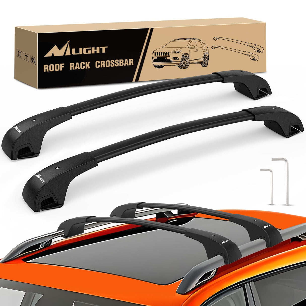 Nilight Aluminum Roof Rack Cross Bars Fit for Jeep Cherokee 2014-2023