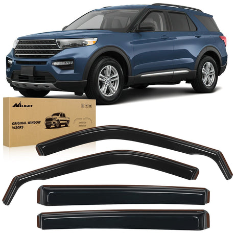 Nilight 4pcs Rain Guards Ford Explorer 2020 2021 2022 2023 2024
