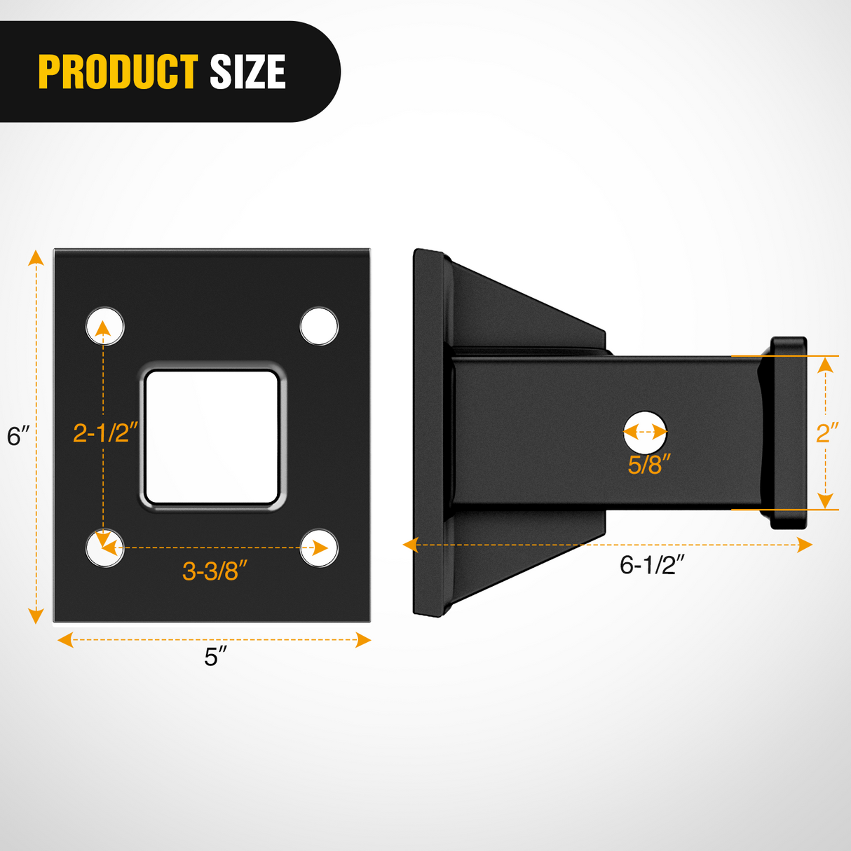 Nilight Bolt-On Receiver Tube Adapter 2 Inch Openning Bumper Trailer Hitch Receiver Universal Towever Hitch Extender Hitch Accessories for Tractor Lawn Mower Utility Trailer, 2 Years Warranty