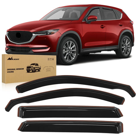 Nilight Window Rain Guards for Mazda CX-5 2017 2018 2019 2020 2021 2022 2023 2024 2025 Window Deflectors, Vent Window Visors-4 Pieces