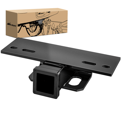 Trailer Hitch Step Hitch Bumper Mount 2 Inch Receiver Bolt-On Bike Hitch Receiver Tube Trailer Truck RV Cargo Receiver Hitch 5000 Lbs Powder Coated